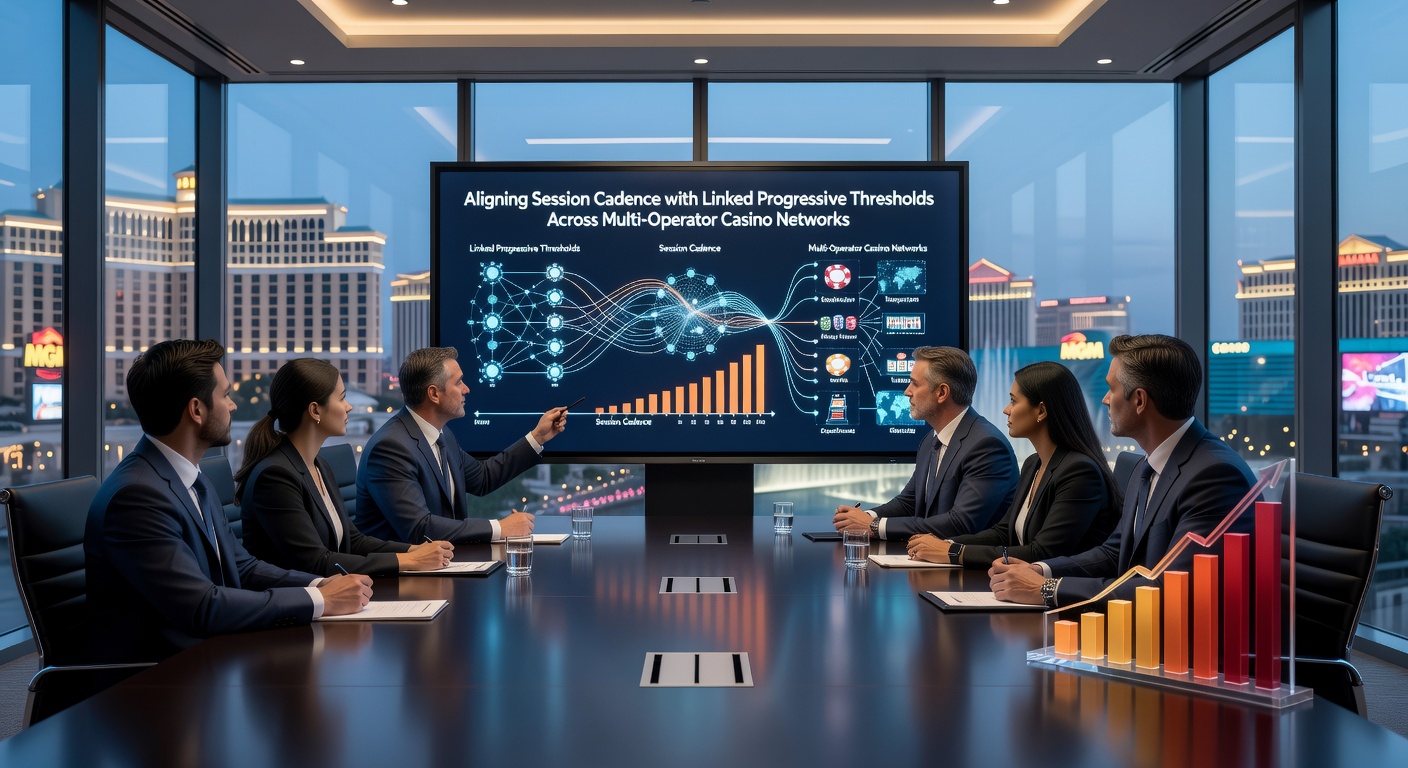 Darstellung vernetzter Casino-Systeme mit progressiven Schwellenwerten und Sitzungsdaten