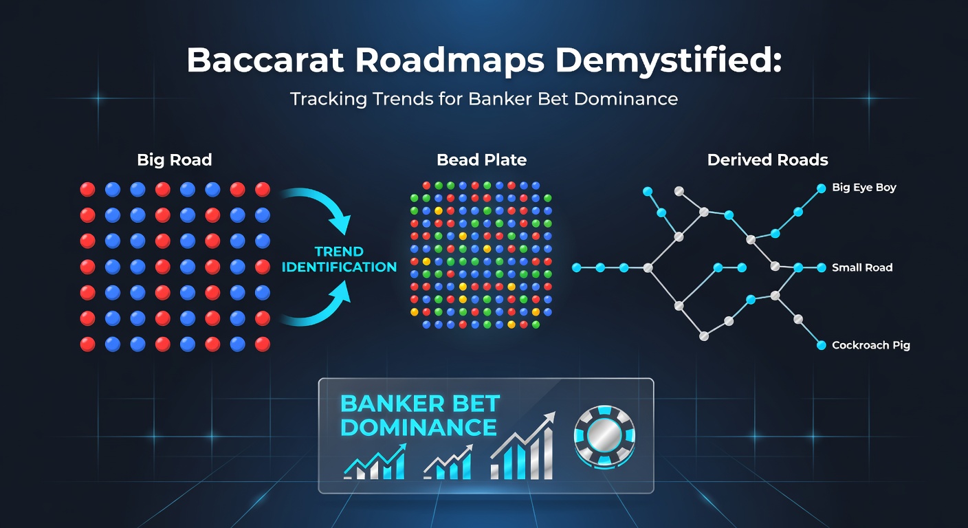 Detaillierte Baccarat-Roadmap mit Fokus auf Banker-Streaks, Bead Road und Big Eye Boy-Markierungen in einem Live-Casino-Setting