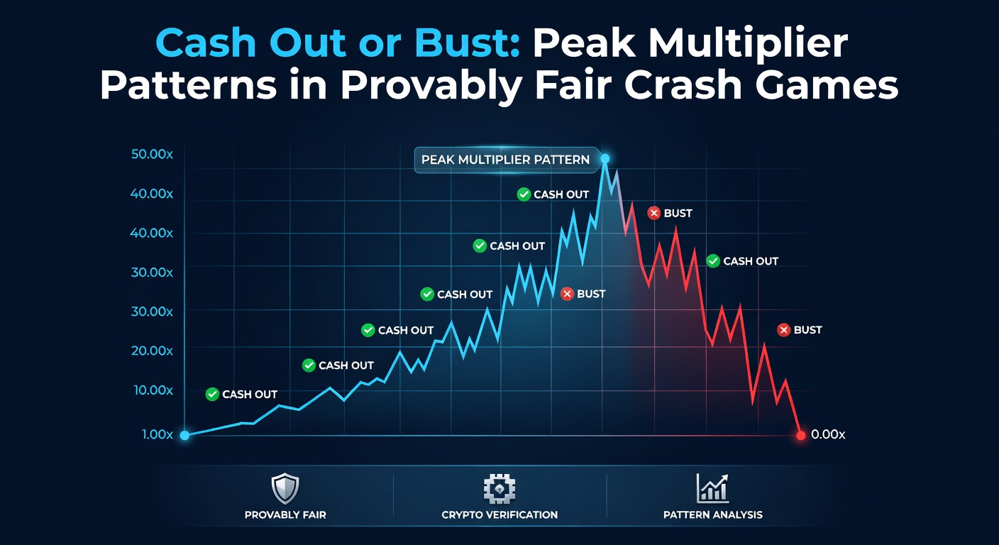 Grafik eines Crash-Spiels mit steigendem Multiplikator und Cash-Out-Moment vor dem Crash