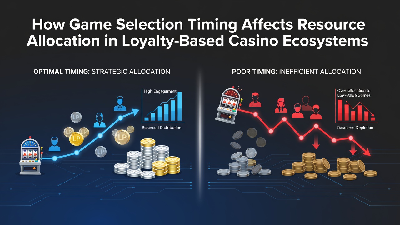 Darstellung von Spielauswahl-Timings in Casino-Loyalitätssystemen mit Netzwerkdiagrammen und Ressourcenflüssen