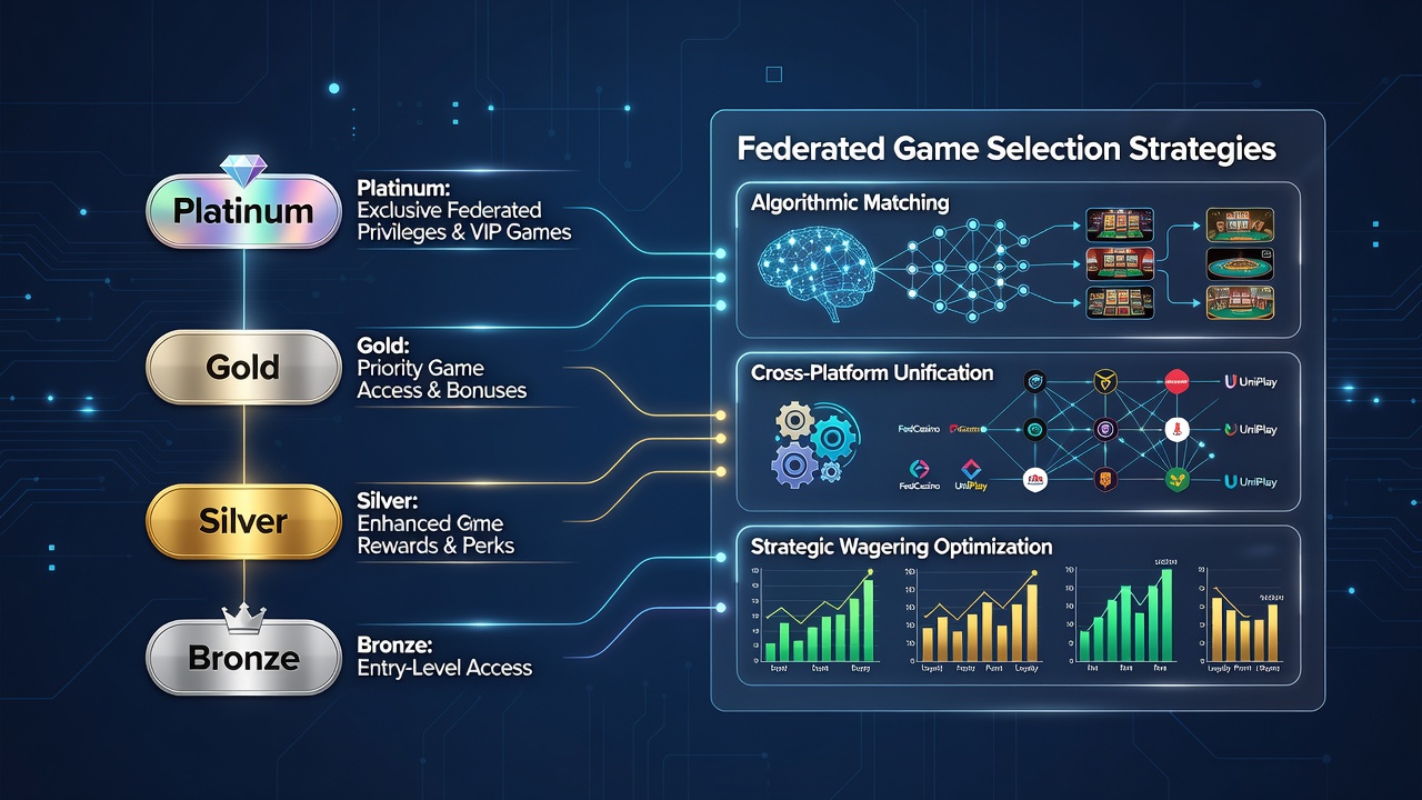 Darstellung von Spielauswahlstrategien und Loyalitätsfortschritten in föderierten Netzwerken