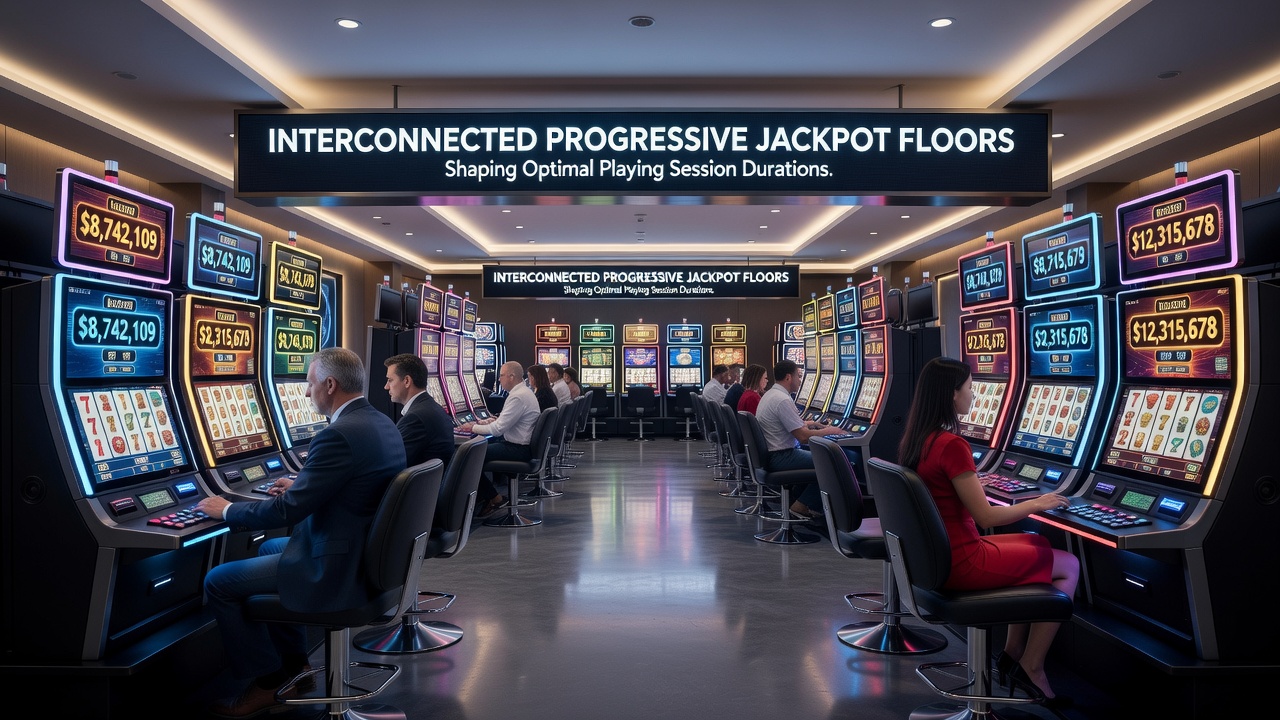 Grafik zur Korrelation zwischen Jackpot-Schwellen und Sitzungsdauern in vernetzten Kasinos
