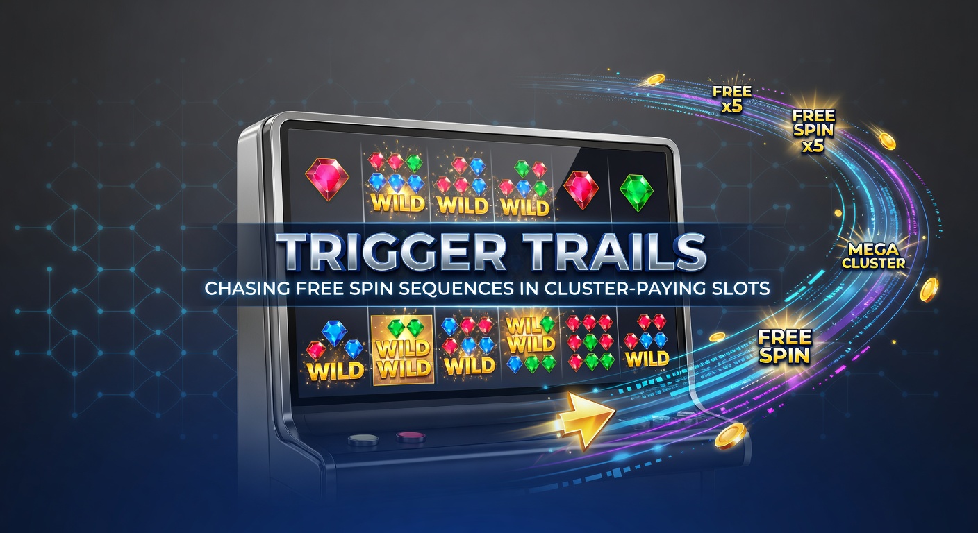 Cluster-Paying-Slot mit leuchtenden Trigger-Symbolen und aufbauenden Free-Spin-Sequenzen