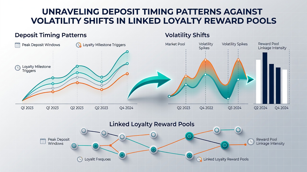 Analyse von Timing-Mustern mit Diagrammen zu Volatilitätsverschiebungen und Belohnungsallokationen in Loyalty-Pools